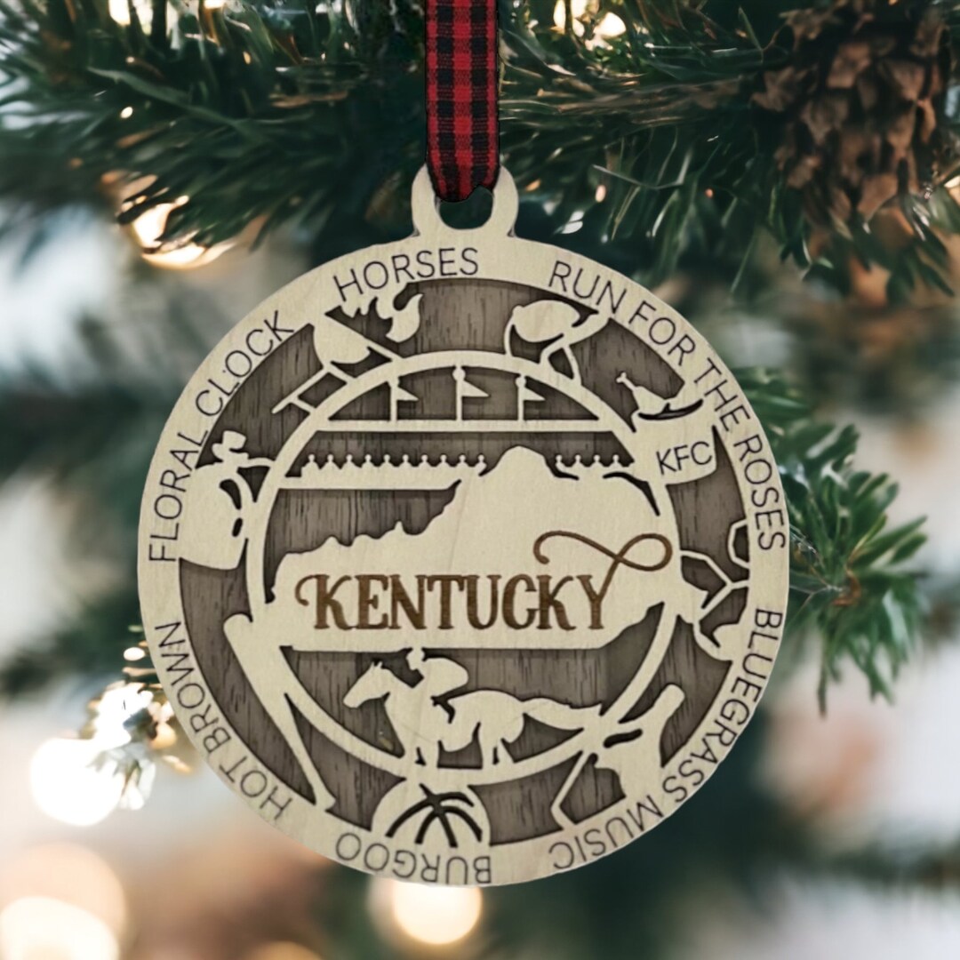 Kentucky Christmas Ornament State of Kentucky Tree Holiday Etsy