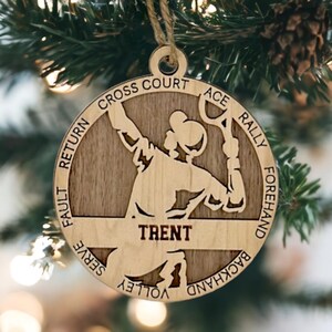 Personalized Men’s Tennis Christmas Ornament, Custom Male Tennis Player Gifts, Sports Ornament, Gift for Tennis, Coach Gifts, Tennis Gifts
