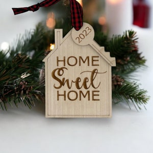 Home Sweet Home Ornament, Personalized New Home Ornament, Our First Christmas, Housewarming Gift, Realtor Gift