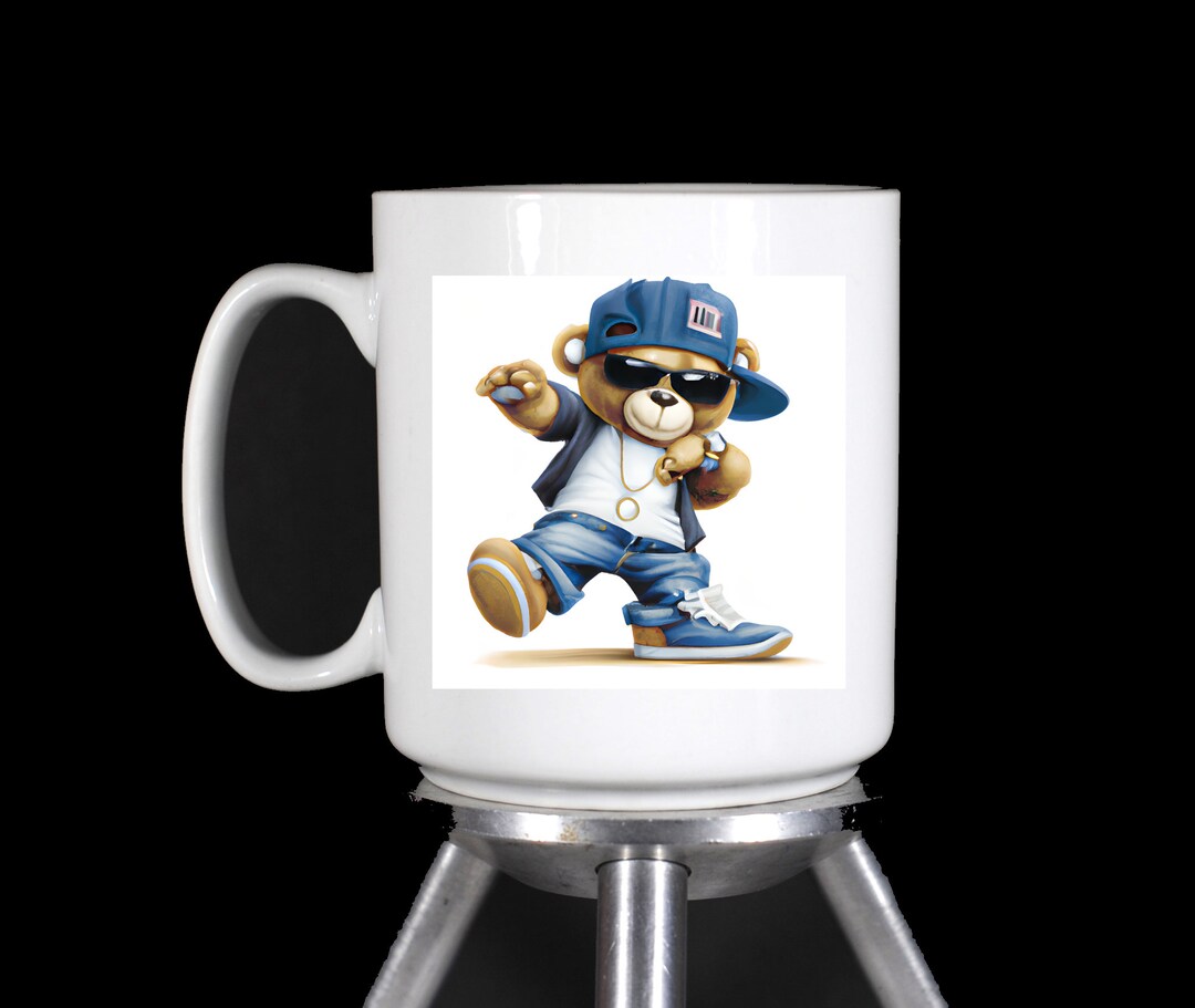 Teddy Rapper Personalized Coffee Mugs & Water Bottles dishwasher ...