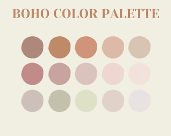 Boho Color Palette for Procreate | Digital Designs | Websites | With Hex Codes