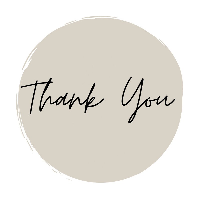 Boho Thank You Sticker PNG for Small Businesses 3 by 3 inches 6 different Colors With Transparent Option image 4