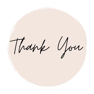 Boho Thank You Sticker PNG for Small Businesses 3 by 3 inches 6 different Colors With Transparent Option image 5