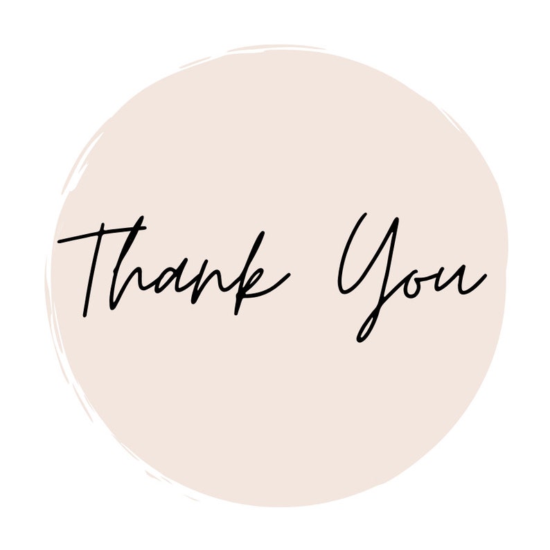 Boho Thank You Sticker PNG for Small Businesses 3 by 3 inches 6 different Colors With Transparent Option image 5