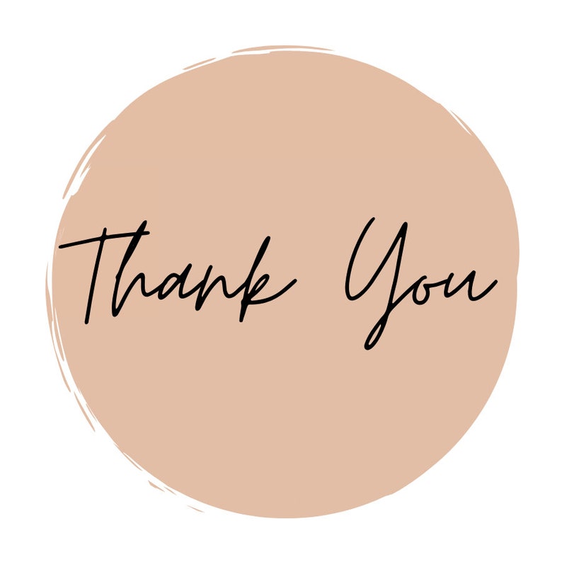 Boho Thank You Sticker PNG for Small Businesses 3 by 3 inches 6 different Colors With Transparent Option image 3