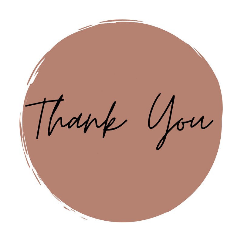 Boho Thank You Sticker PNG for Small Businesses 3 by 3 inches 6 different Colors With Transparent Option image 7