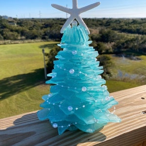 Med turquoise Sea glass tree