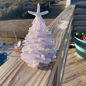 Lavender Ice Sea Glass Tree SM