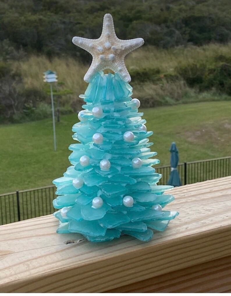 Turquoise Glass Tree for Christmas Etsy