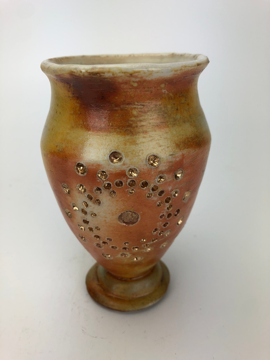 SOLDHandmade Ceramic Bud Vase with Gold Accents Etsy