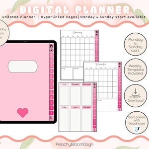 Digitale planner |  Gehyperlinkt | Maandagstart