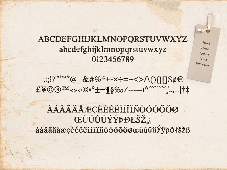 Rusted Typewriter Font DIGITAL DOWNLOAD Serif Typeface Etsy