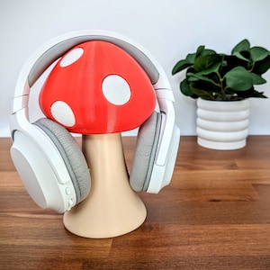 Mushroom Headphone Stand Kawaii Gamer Girl Headset Holder Cute Gaming Accessories Twitch Streaming image 4