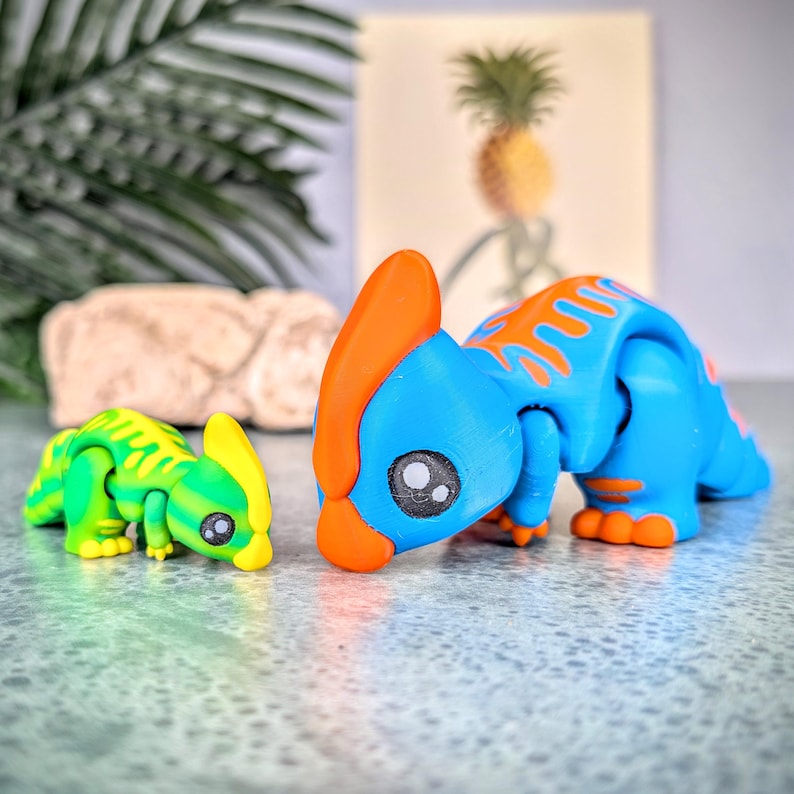 Dinosaur Fidget, Parasaur Articulating Flexi, Dinosaur Birthday Party, Party Favors, Toys for Kids, Desk Toy, Fidgets, Stim Toy, Cute Kawaii image 10
