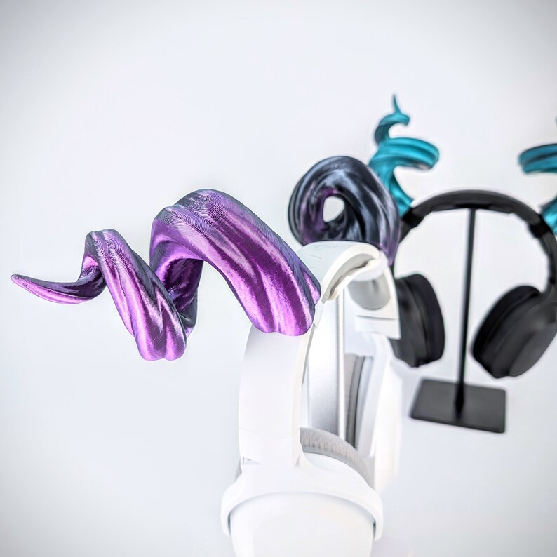 Twirl Horns for Headphones - Ram Horns Headphone Attachment - Curved Tiefling Druid Horns - Cute Horns for Headset