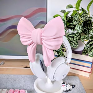 Bow Headphone Stand, Coquette Desk Decor, Gifts for Gamer Girls, Cute Office Aesthetic, Desk Accessories, Headset Holder, Cozy Gaming image 6