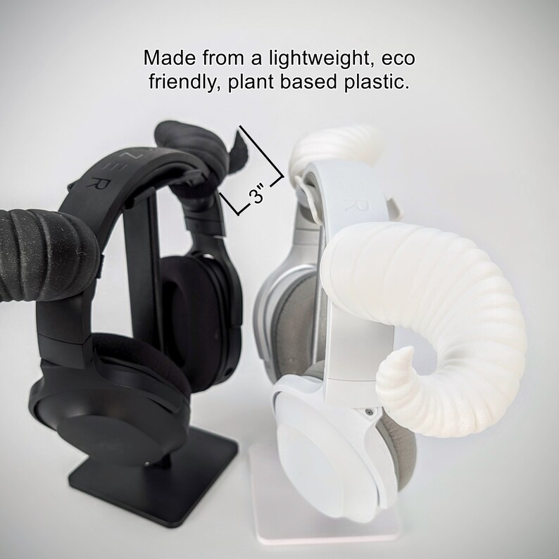 Ram Horns Headphone Attachment - Headset Goat Horns - Headband Horns - Curved Tiefling Druid Beast Cosplay Horns