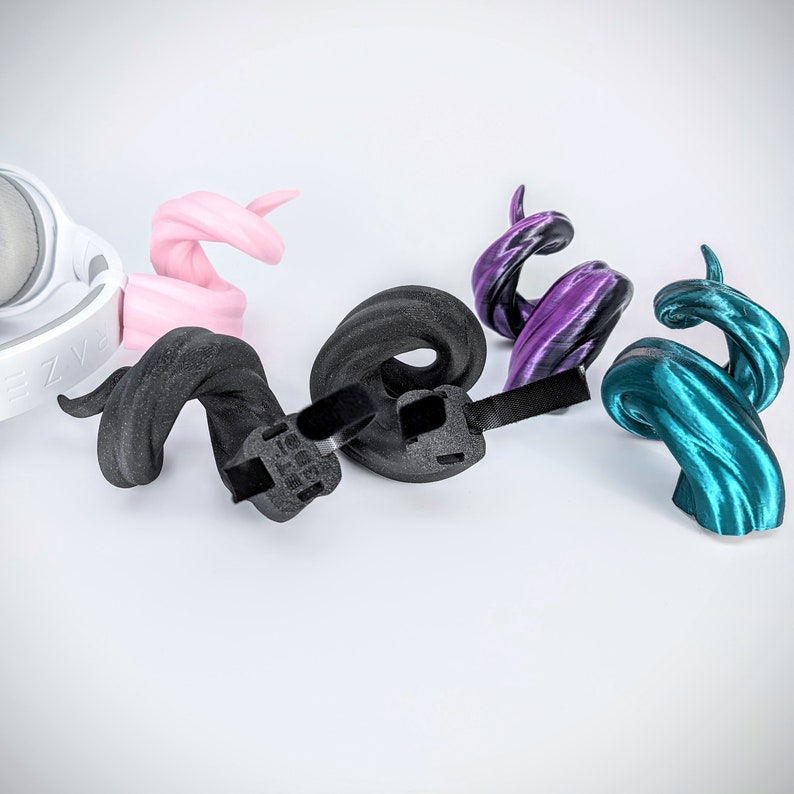 Twirl Horns for Headphones - Ram Horns Headphone Attachment - Curved Tiefling Druid Horns - Cute Horns for Headset