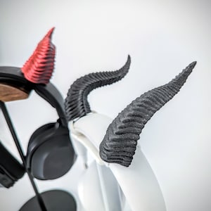Horns for Headphones Back Facing - Horned Headband - Cosplay Textured Horns for Cosplay Costume - Headphone Horns
