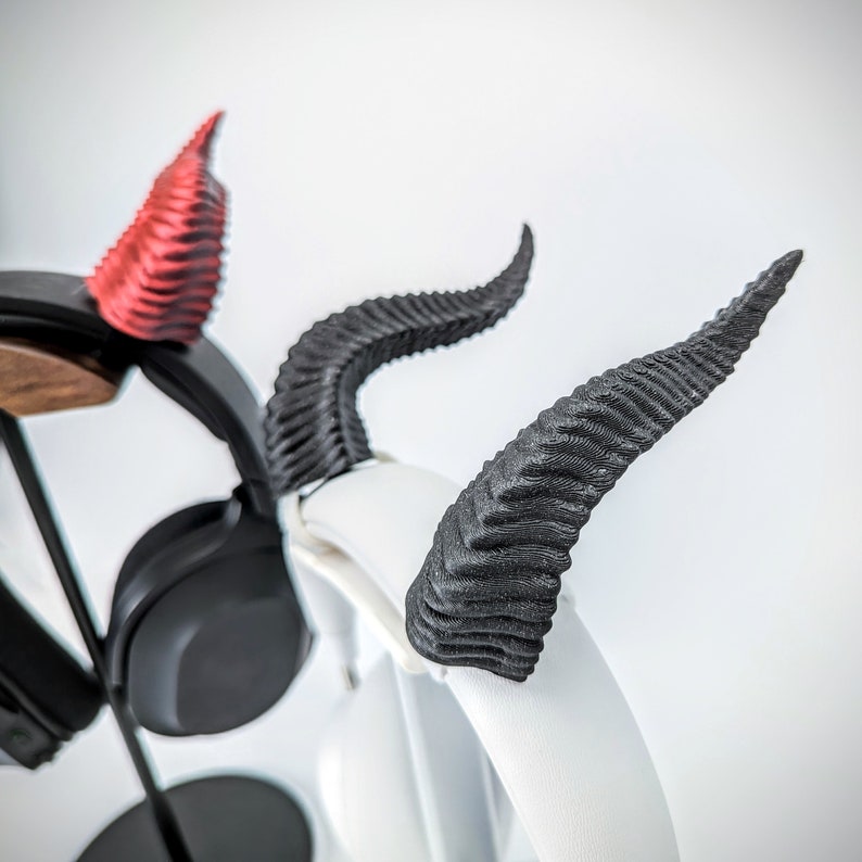 Horns for Headphones Back Facing - Horned Headband - Cosplay Textured Horns for Cosplay Costume - Headphone Horns