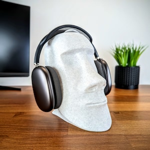 Moai Headphone Stand - Headset Holder - Sculpture Easter Island - Gaming Accessories