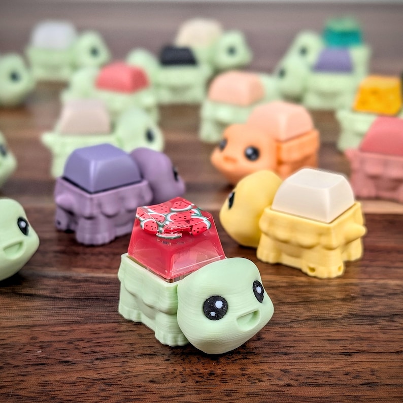Turtle Fidget Keychain, Stocking Stuffer, Gift for Her, Fidget Toys, Sensory Clicker, Keycap Clickers, Christmas Gifts for Teens, Stim Toys image 4