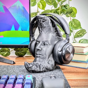 Moon Face Headphone Stand - Unique Headset Holder - Headphone Hanger - Moon Cloud Headphone Stands