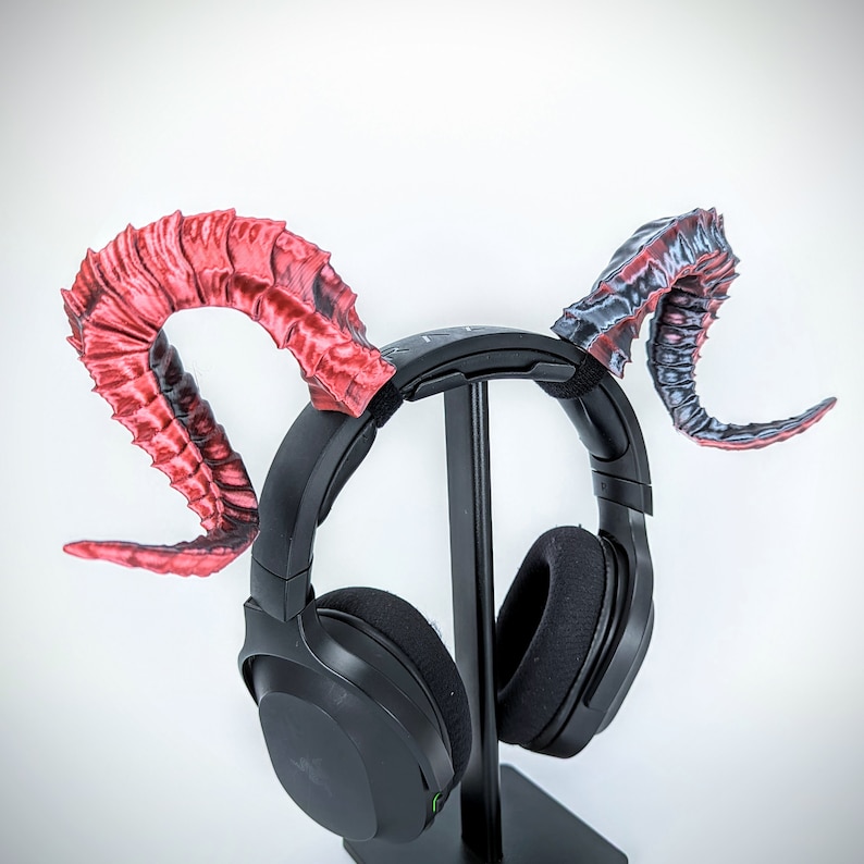 Tiefling Horns - Curved Ram Horns for Headphones - Headset Attachments - Beast Cosplay Accessory - Druid Horns Headband Horns