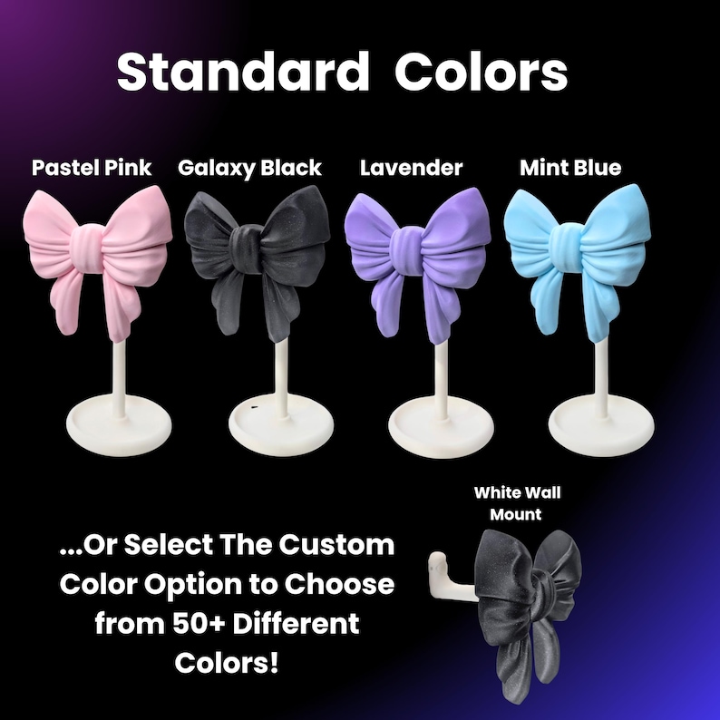 Bow Headphone Stand, Coquette Desk Decor, Gifts for Gamer Girls, Cute Office Aesthetic, Desk Accessories, Headset Holder, Cozy Gaming image 2