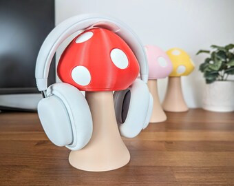 Mushroom Headphone Stand - Kawaii Gamer Girl - Headset Holder - Cute Gaming Accessories - Twitch Streaming