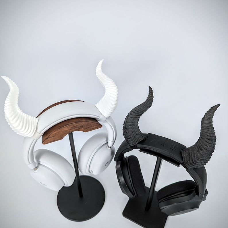 Horns for Headphones Back Facing - Horned Headband - Cosplay Textured Horns for Cosplay Costume - Headphone Horns