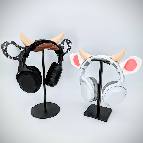 Cow Ears for Headphones - Calf Headset Attachment - Anime Twitch Gaming Streaming Props