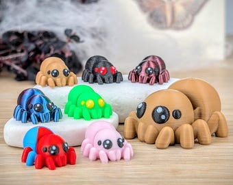 Spider Fidget Toy, Jumping Spiders, Halloween Creepy Cute Figure, Party Favors, Fidgets, Gifts for Kids, Small Insect Toy, Miniature Spider