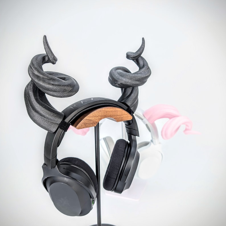 Twirl Horns for Headphones - Ram Horns Headphone Attachment - Curved Tiefling Druid Horns - Cute Horns for Headset