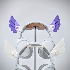 Mecha Angel Wings hörlurstillbehör, Anime headsetöron, Gaming och streaming hörlurshorn, Kawaii speltillbehör, Headsetvingar bild 8