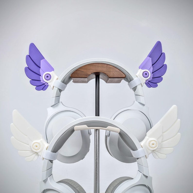 Mecha Angel Wings hörlurstillbehör, Anime headsetöron, Gaming och streaming hörlurshorn, Kawaii speltillbehör, Headsetvingar bild 8