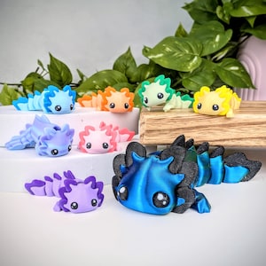 Axolotl Fidget Toy, Articulating Kawaii Desk Pet, Cute Desk Fidget Toys, Fidgets, Flexi Axolotl, Gift for Her, Sensory Toy, Gifts for Kids