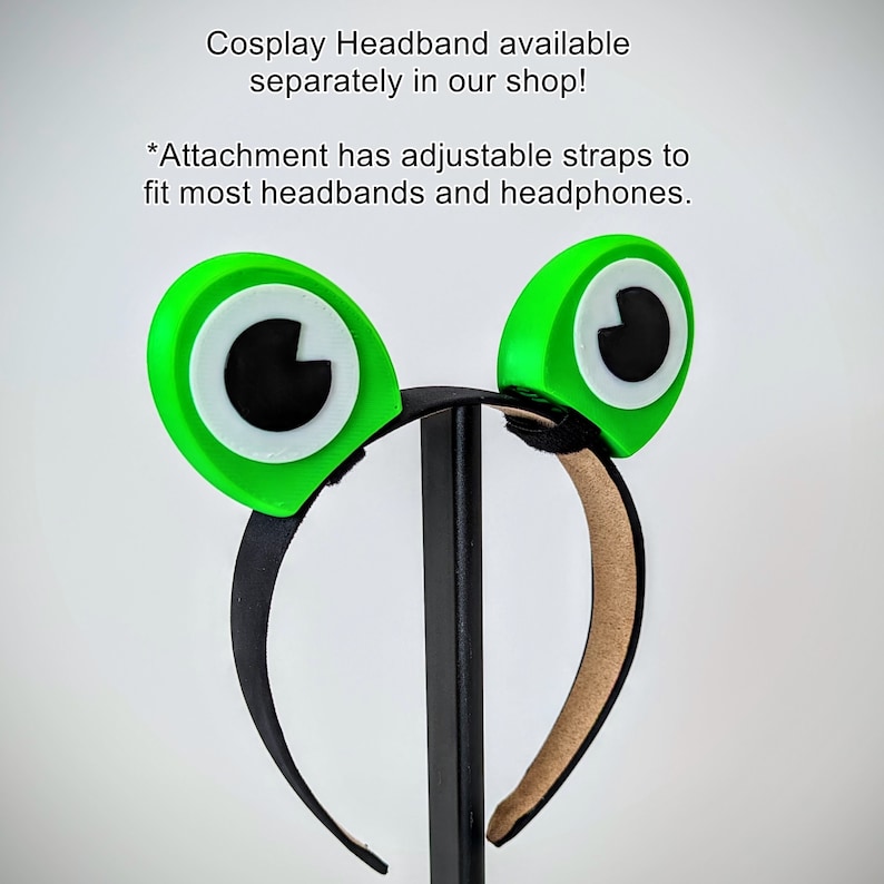 Frog Eyes for Headphones - Frog Ears Headband Cosplay Accessory - Twitch Streaming Headset Attachment