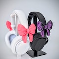Bow Headphone Accessory, Cute Coquette Bows for Headsets, Headset Attachment, Anime Cosplay, Kawaii Gamer Gifts for Her, Gaming Desk Decor