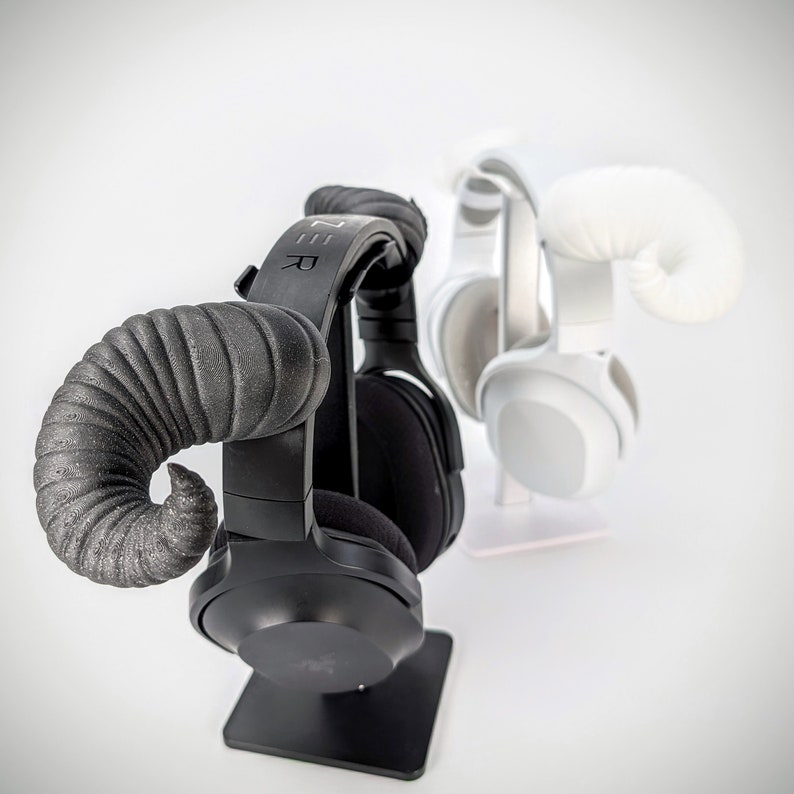 Ram Horns Headphone Attachment - Headset Goat Horns - Headband Horns - Curved Tiefling Druid Beast Cosplay Horns