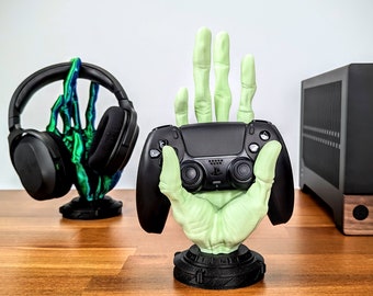 Alien Hand Controller Stand - Headphone Stand - Controller Holder - Gaming Room Decor - Office Desktop - For PS5, XBOX, or Nintendo Switch