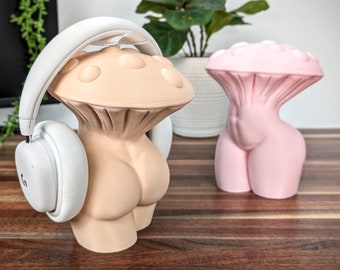 Mushroom Goddess Headphone Stand - Mushroom Woman - Gamer Girl - Plus Size Girl - Gaming Setup - Cozy Gamer