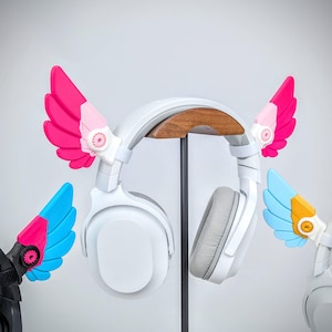 Mecha Angel Wings Headphone Attachment, Anime Headset Ears, Gaming and Streaming Headphone Horns, Kawaii Gaming Accessories, Headset Wings