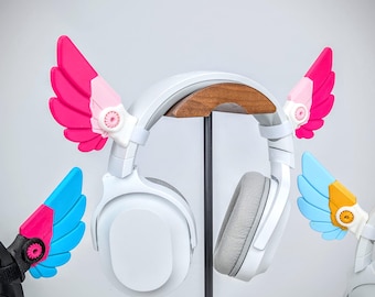 Mecha Angel Wings Headphone Attachment, Anime Headset Ears, Gaming and Streaming Headphone Horns, Kawaii Gaming Accessories, Headset Wings