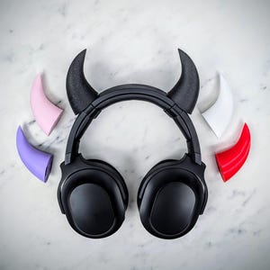 Akcesoria do słuchawek, rogi demonów, rogi cosplayowe diabłów, dodatki do słuchawek, rogi do słuchawek, gotyckie, prezenty dla graczy, technologia, succubus