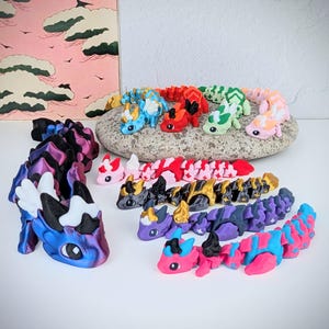 Winged Dragon Flexi Fidget, Articulating Dragon Fidget Toy, ADHD Desk Toys, Gifts for Her, ASMR Stress Relief, Stocking Stuffer