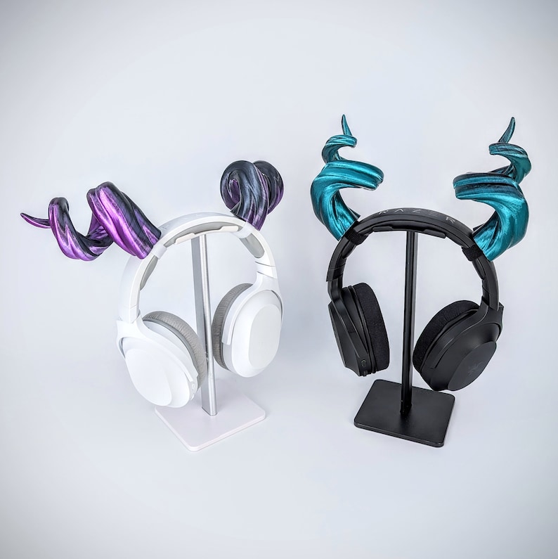 Twirl Horns for Headphones - Ram Horns Headphone Attachment - Curved Tiefling Druid Horns - Cute Horns for Headset