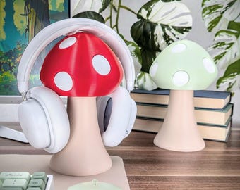 Mushroom Headphone Stand - Kawaii Gamer Girl - Headset Holder - Cute Gaming Accessories - Twitch Streaming