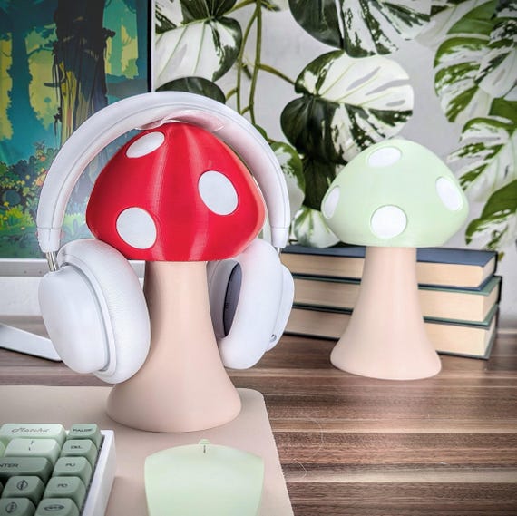Mushroom Headphone Stand Kawaii Gamer Girl Headset Holder