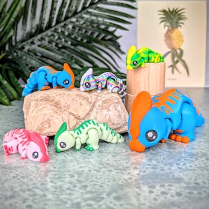 Dinosaur Fidget, Parasaur Articulating Flexi, Dinosaur Birthday Party, Party Favors, Toys for Kids, Desk Toy, Fidgets, Stim Toy, Cute Kawaii image 1